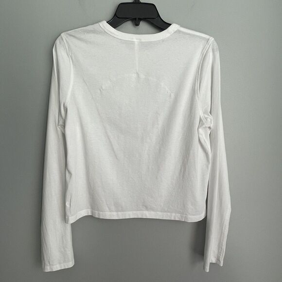 Lululemon Shirt Women’s 6 Crisp White Long Sleeve Pullover Linen Cotton Blend - Picture 4 of 8